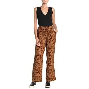 JOIE NEW $298 Pull-On Daltona Drawstring Printed Pants in Copper Small‎